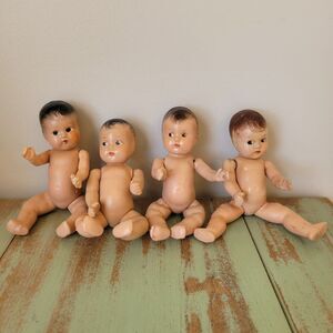 Vintage Crawling Baby Doll Quadruplets – Marked “Superior” & “Hollywood” –